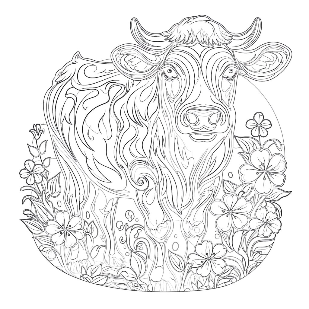 Cow coloring page coloring pages mimi panda