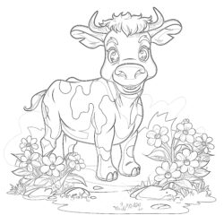 Cow Colouring In - Printable Coloring page