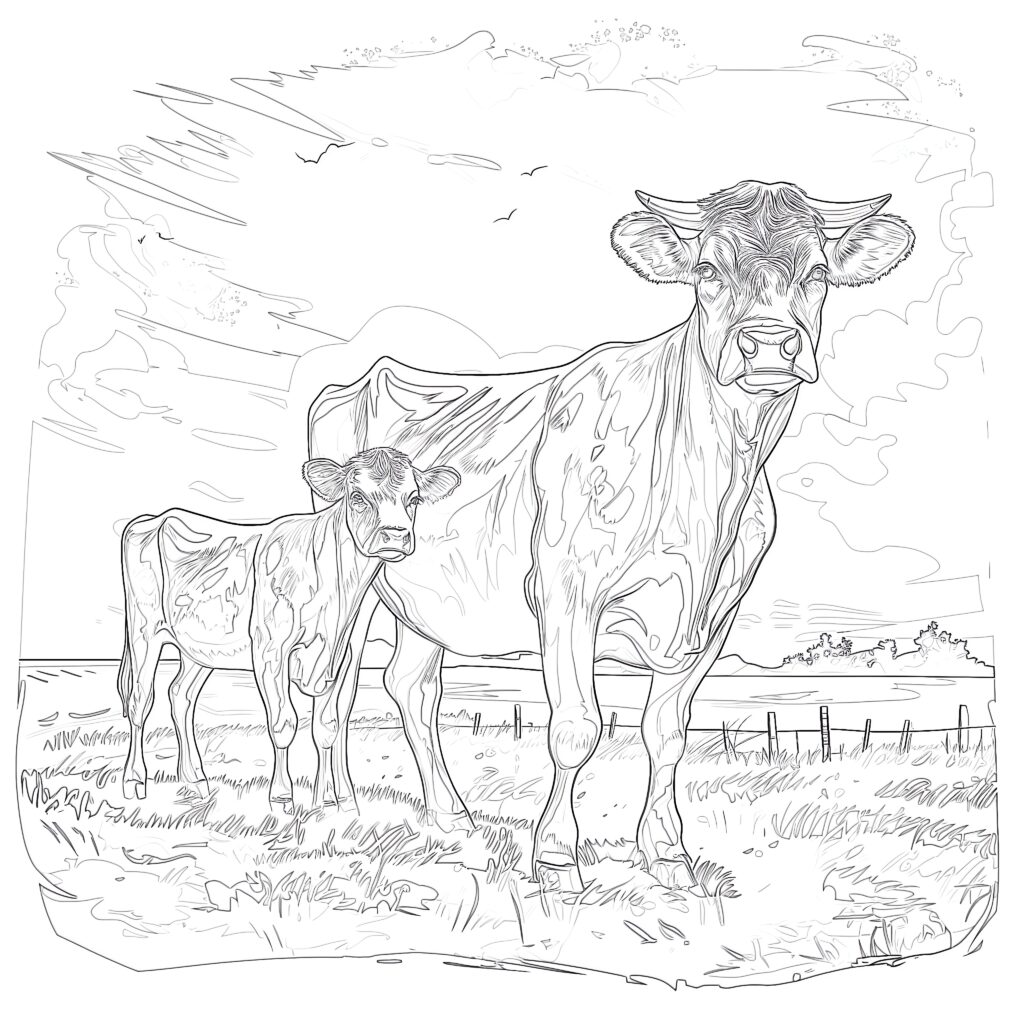 Cows Coloring Page Coloring Pages Mimi Panda