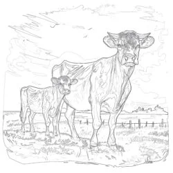 Page de Coloriage Sur Les Vaches - Page de coloriage imprimable