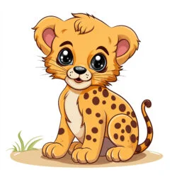 Cute Cheetah Coloring Pages - Origin image