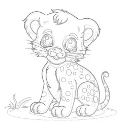 Cute Cheetah Coloring Pages - Printable Coloring page