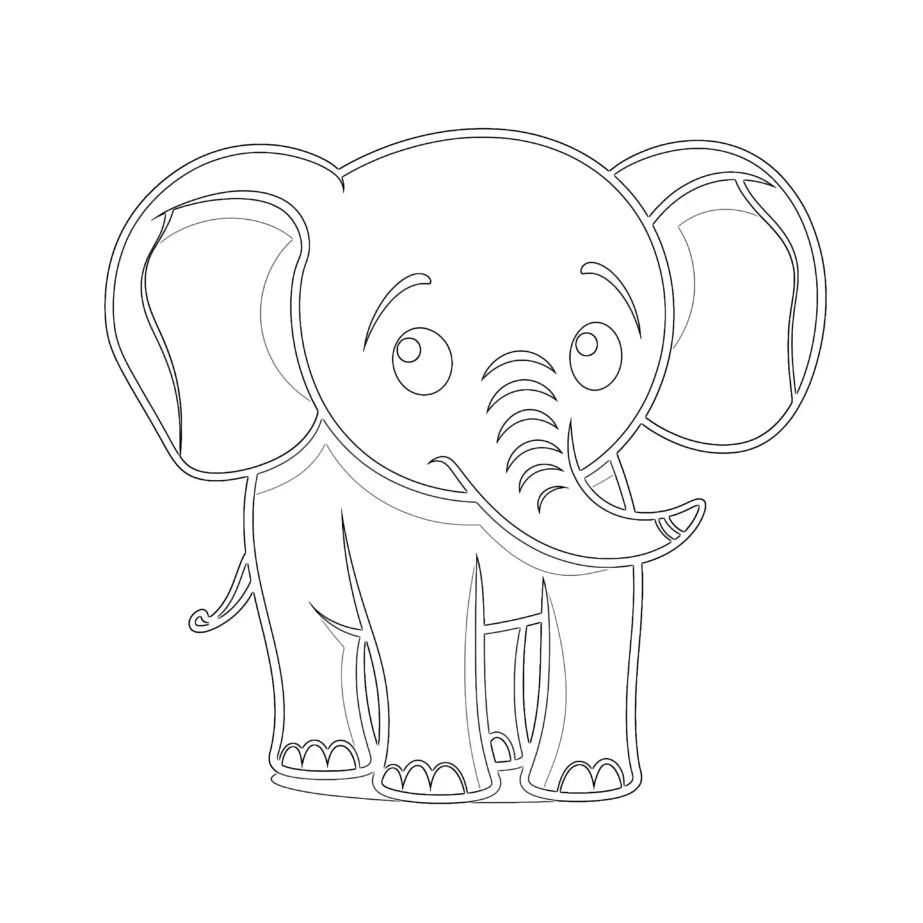 Niedlicher Elefant Malvorlage