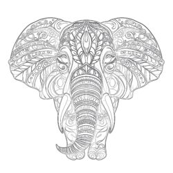 Elefanten-Malbuch Seite Ausmalbild Seite - Druckbare Ausmalbilder