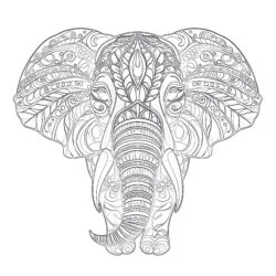 Elephant Coloring Book Page - Printable Coloring page