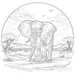 Images à Colorier de L’éléphant Page de Coloriage