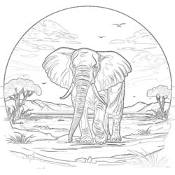 Images à Colorier de L'éléphant Page de Coloriage - Page de coloriage imprimable