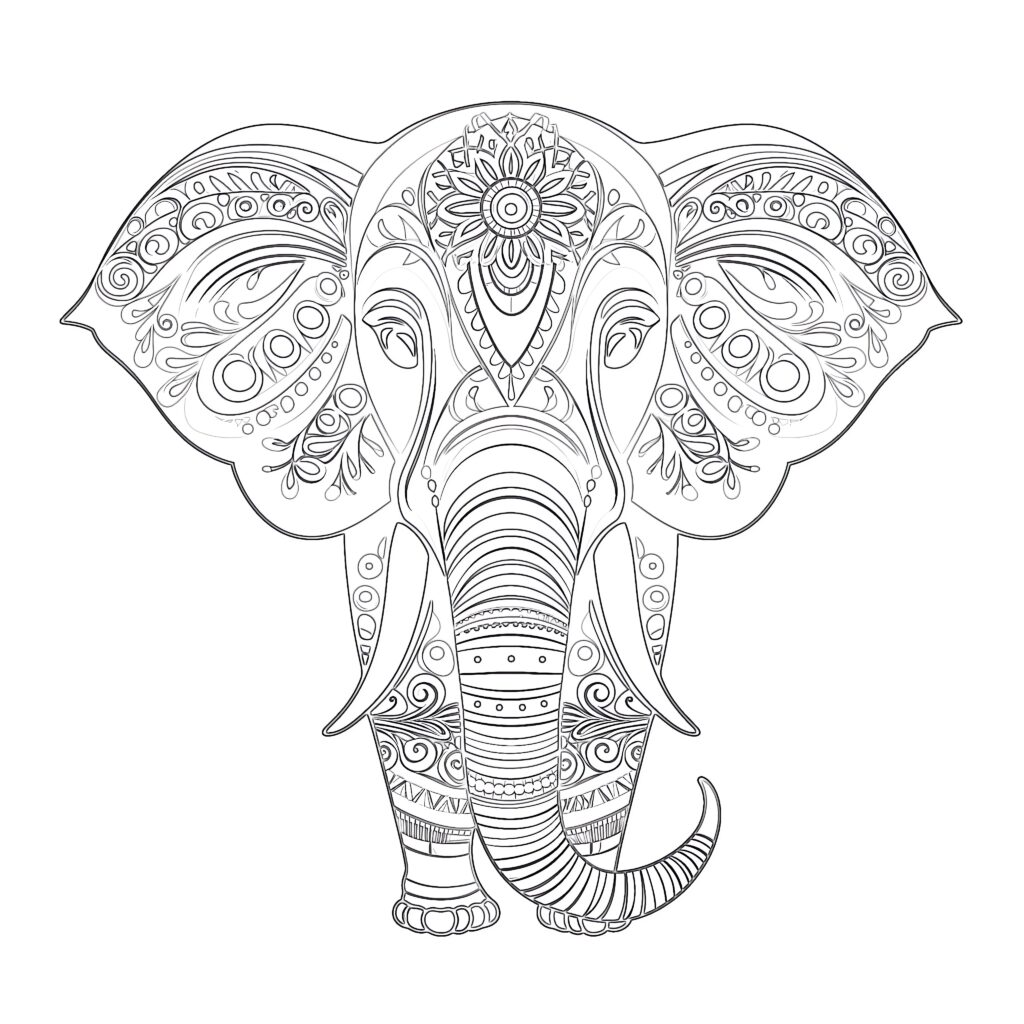 Coloring Pages Elephant Printable | Coloring Pages Mimi Panda