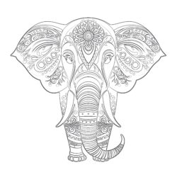 Página Para Colorear de Elefantes - Página para colorear