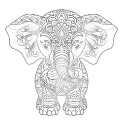 Elefant Färbung in Bild Färbung Seite - Druckbare Ausmalbilder