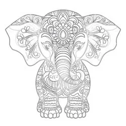 Elephant Colouring In Picture - Printable Coloring page