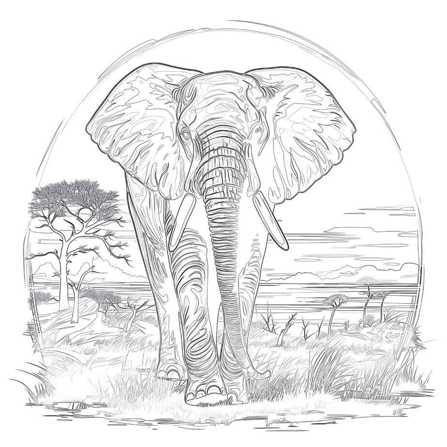 Elephant Images To Colour