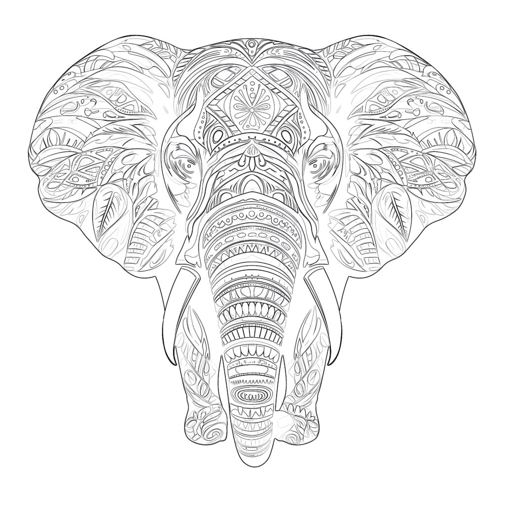 Coloring Pages Elephant Printable | Coloring Pages Mimi Panda