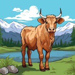 Free Coloring Pages Cows - Origin image