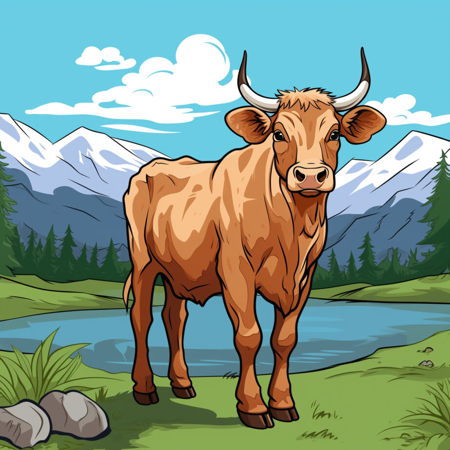 Free Coloring Pages Cows 2