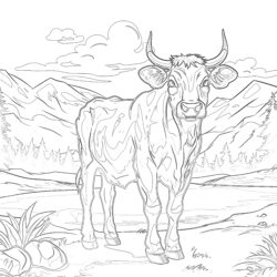 Free Coloring Pages Cows - Printable Coloring page