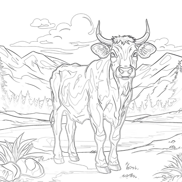 Free Coloring Pages Cows Coloring - Free Coloring Pages Cows 768x768