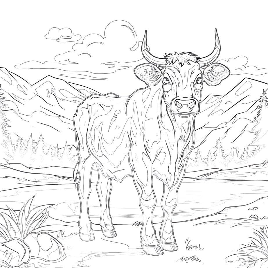 Free Coloring Pages Cows