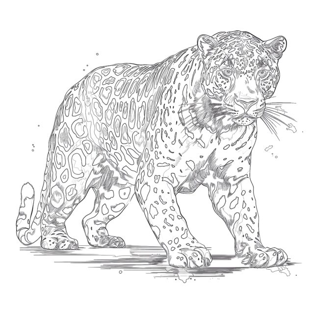 Free Jaguar Coloring Pages | Coloring Pages Mimi Panda