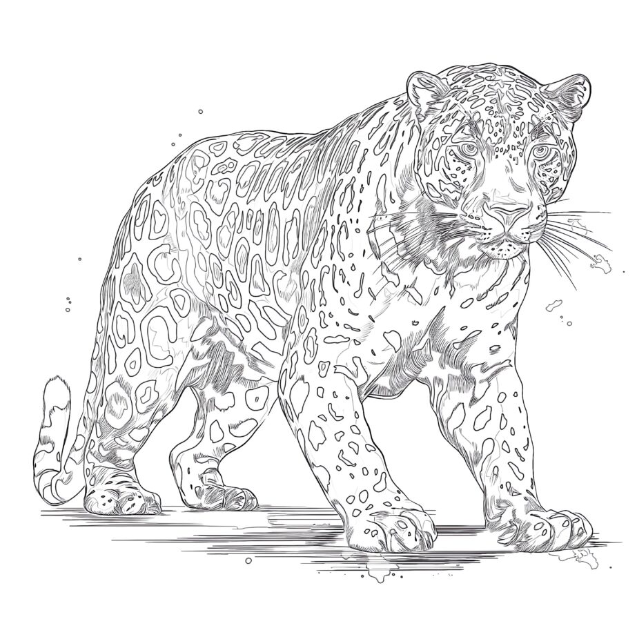 Pages à Colorier Gratuites Sur Les Jaguars