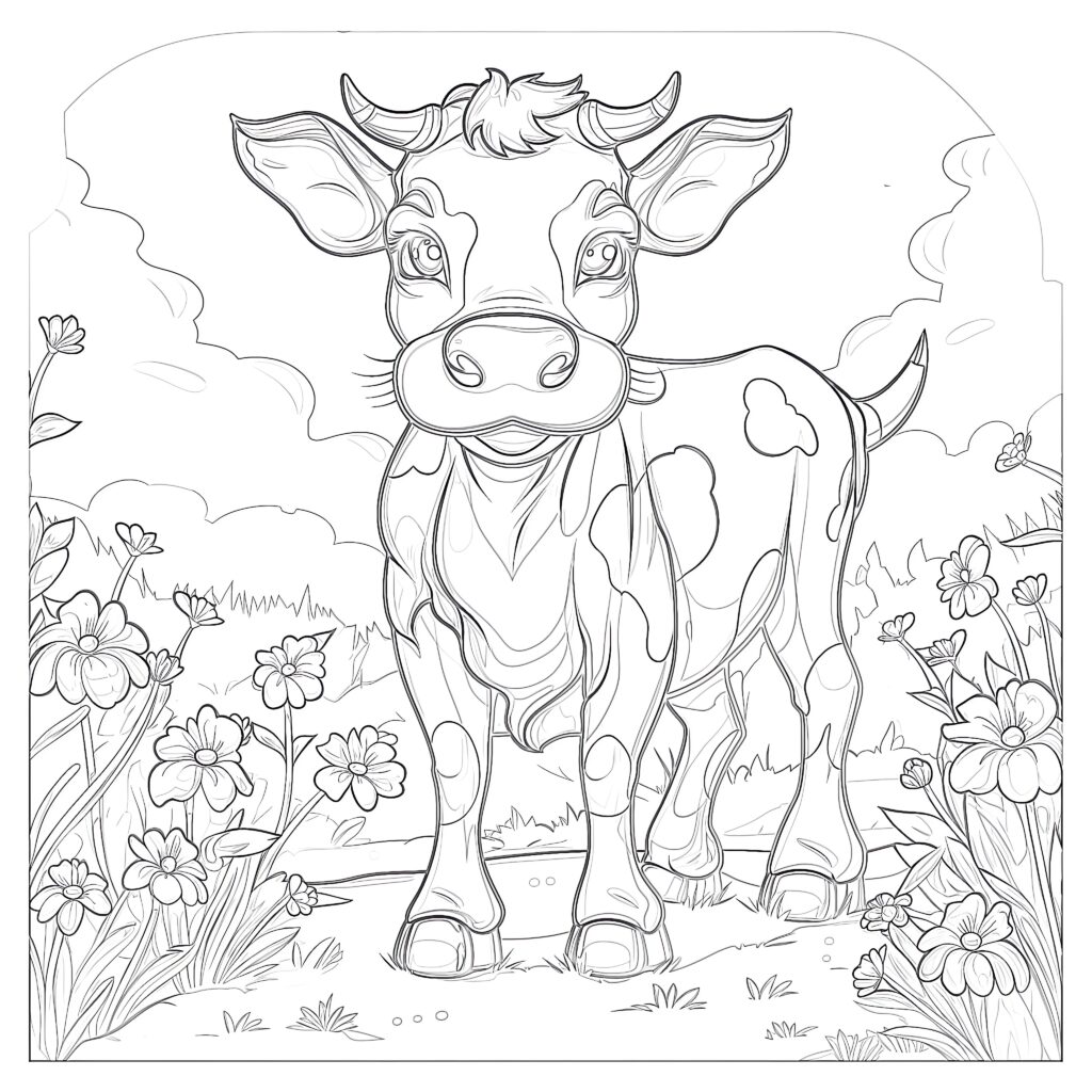 Funny Cow Coloring Pages | Coloring Pages Mimi Panda