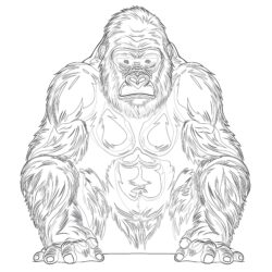 Funny Gorilla Coloring Page - Printable Coloring page