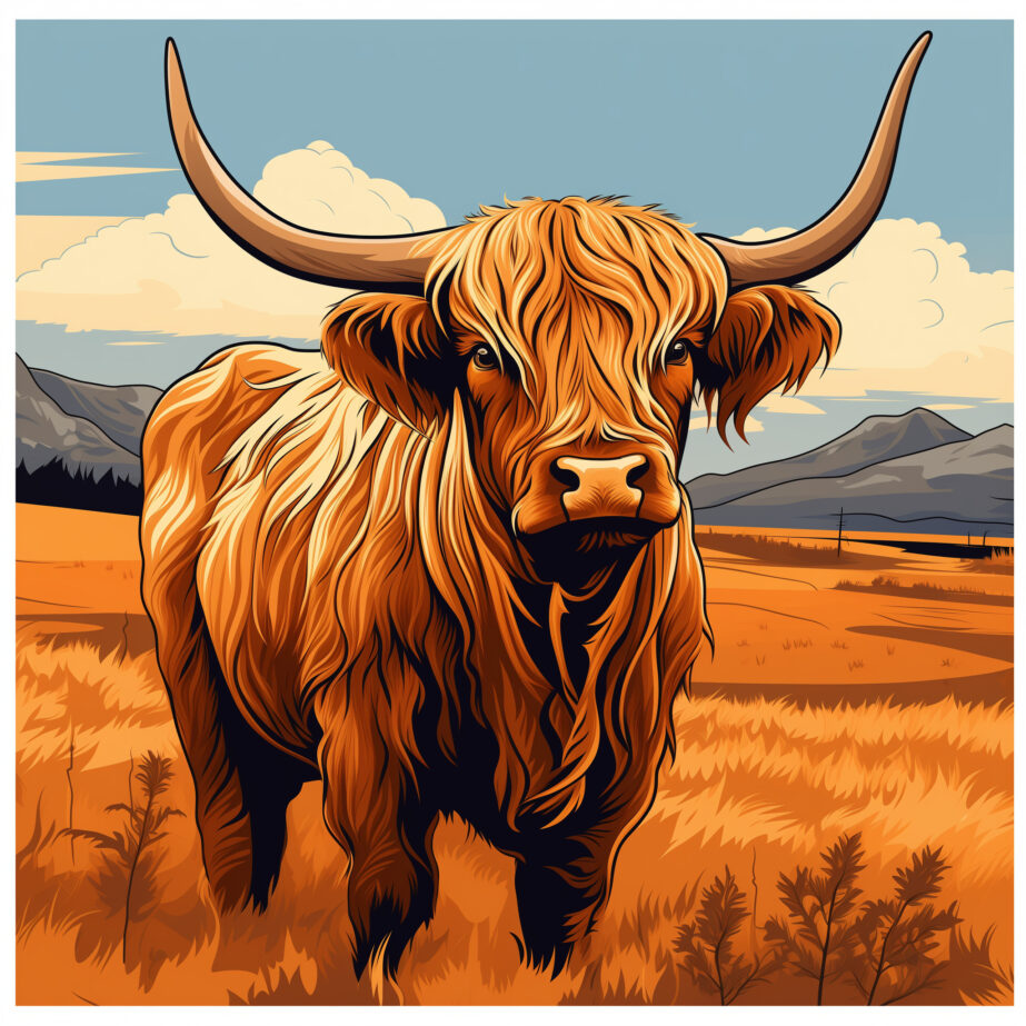 Vache Highland – Feuille à Colorier Page à Colorier 2