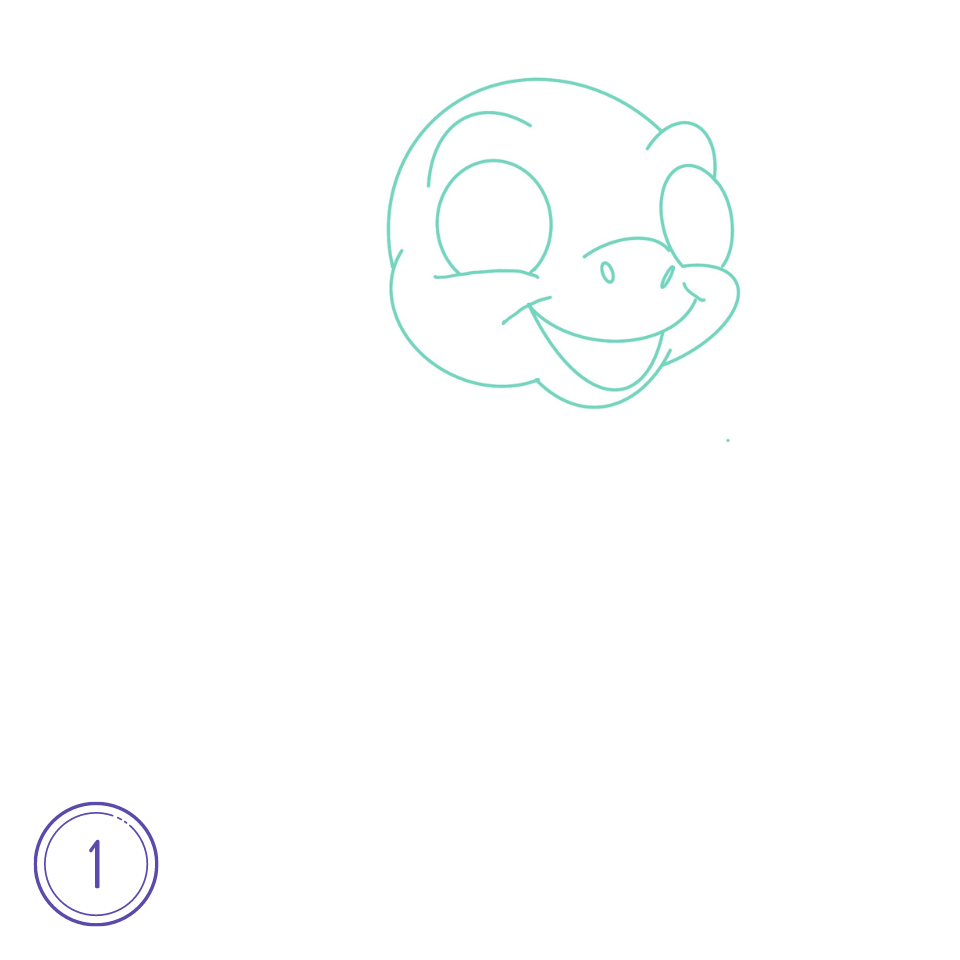 How to Draw a Turtle Step 1