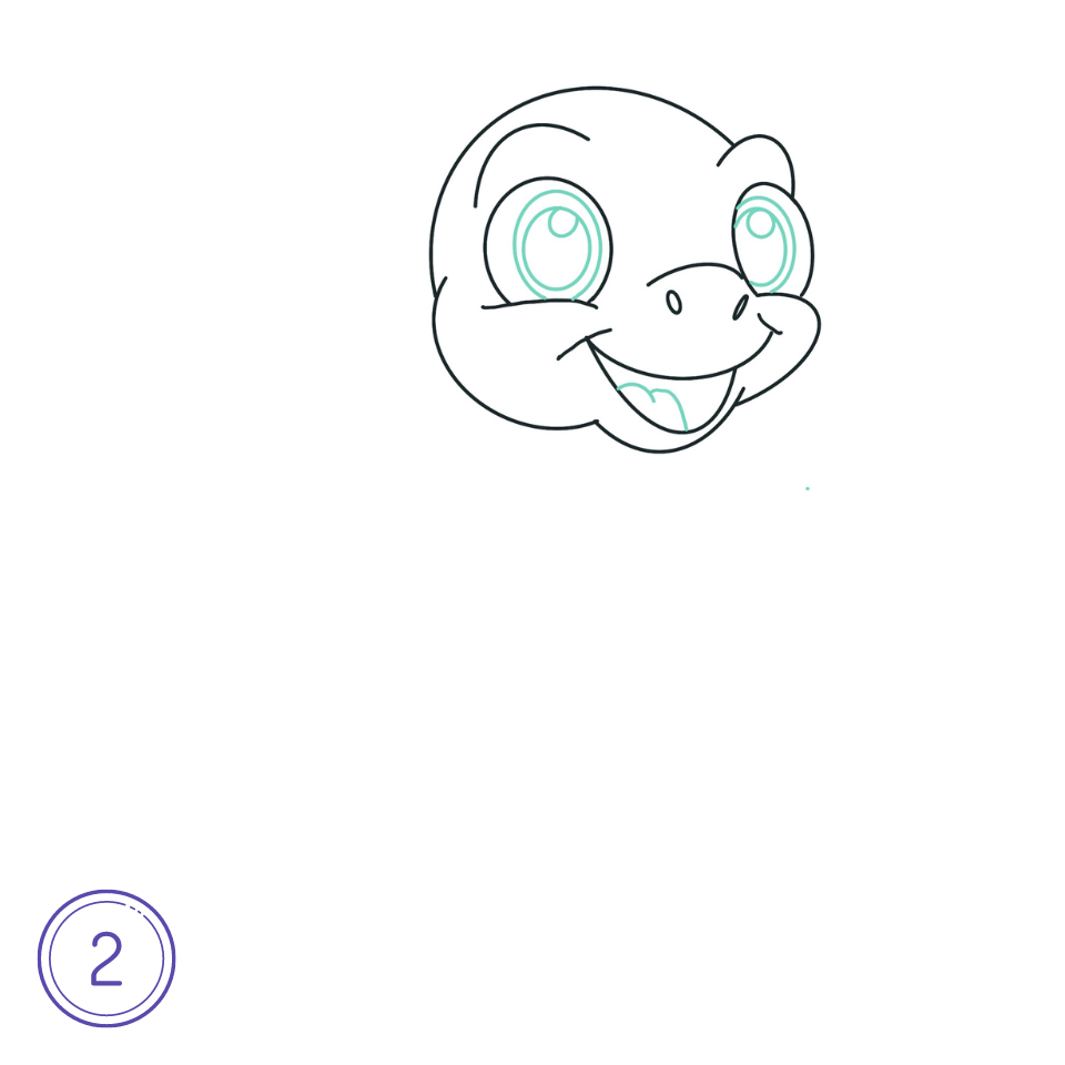 How to Draw a Turtle Step 2