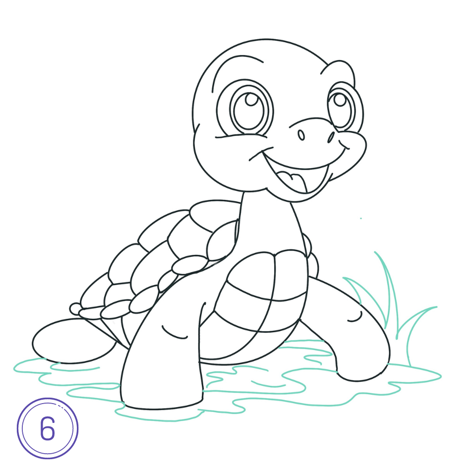 How to Draw a Turtle Step 6