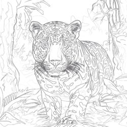 Jaguar Coloring - Printable Coloring page