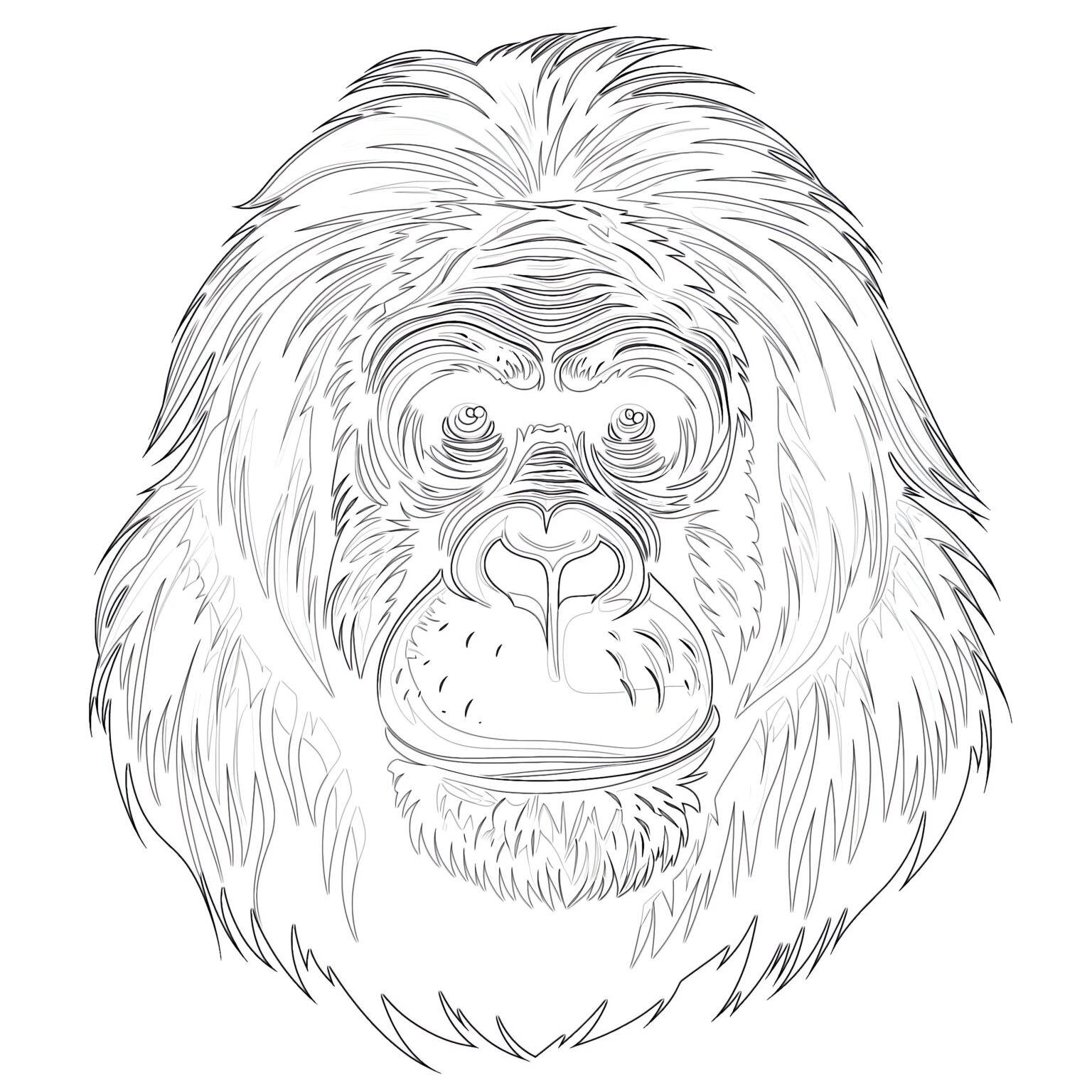 Baby Orangutan Coloring Page | Coloring Pages Mimi Panda