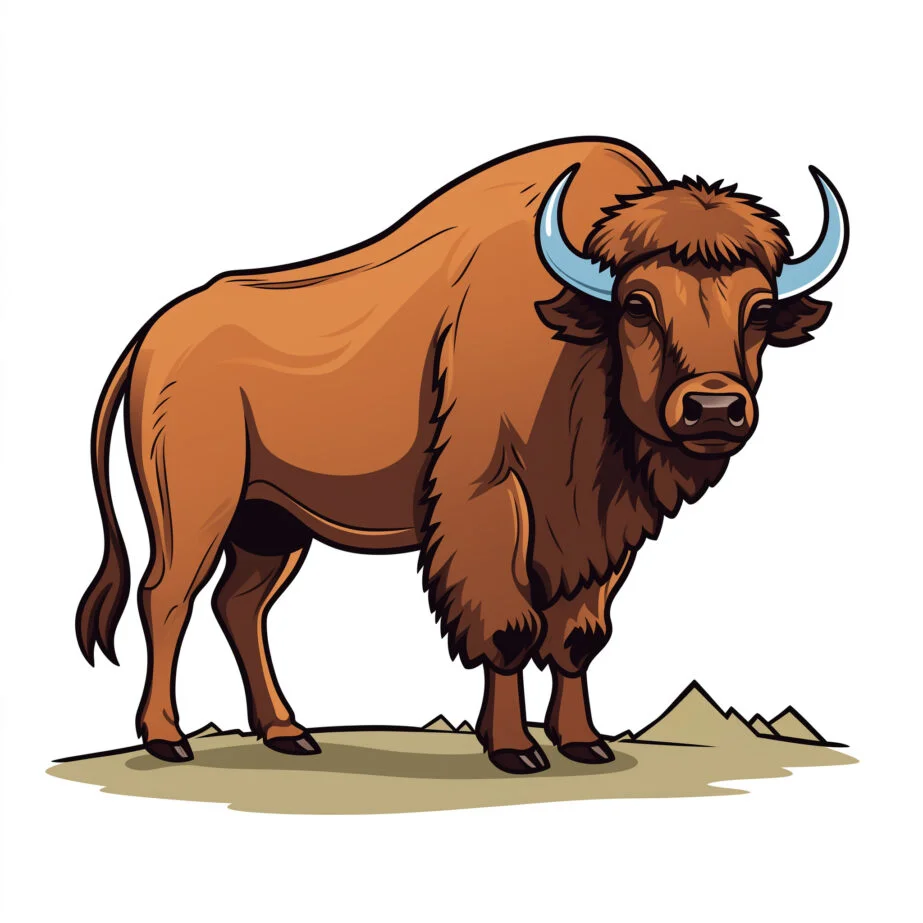 Page de Coloriage D’images De Bisons Imprimables 2