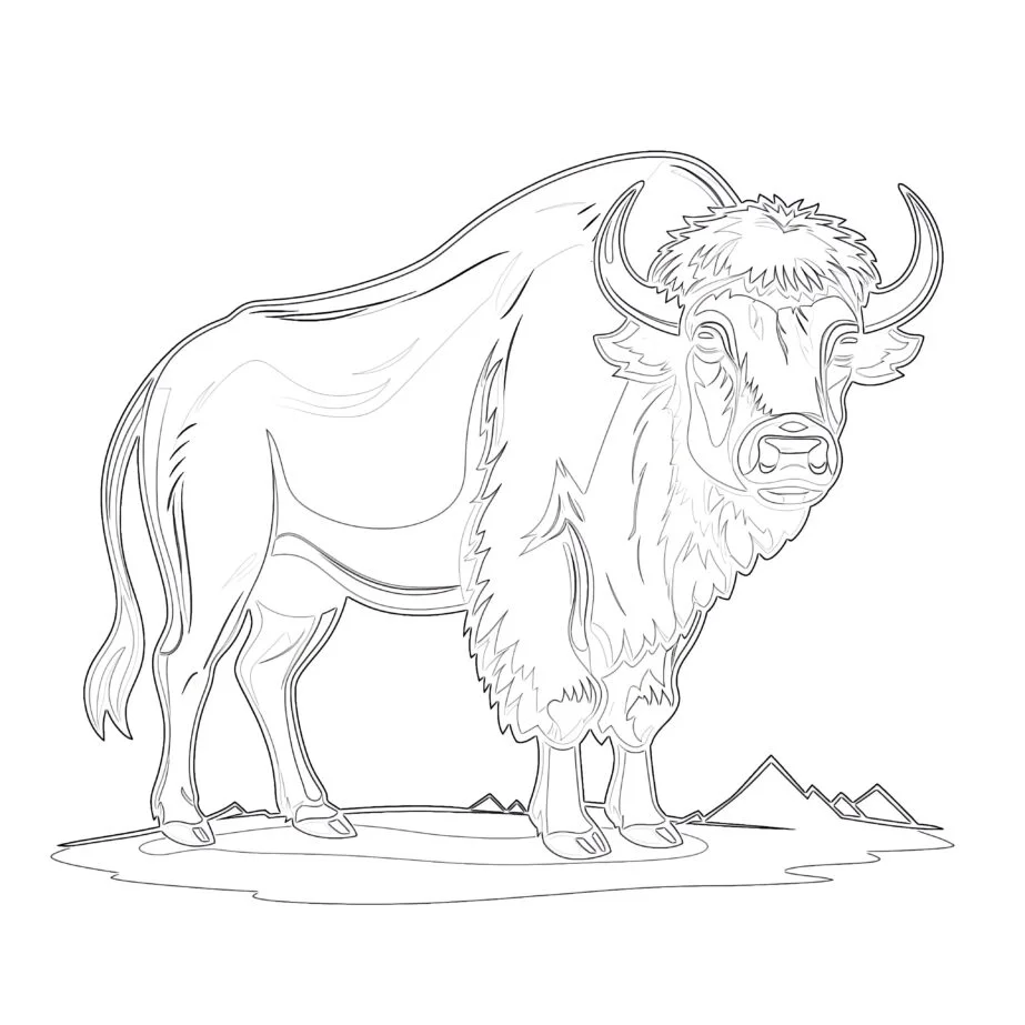 Page de Coloriage D’images De Bisons Imprimables