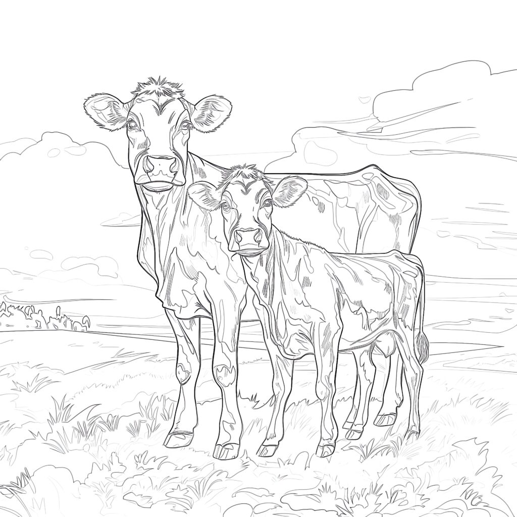 Printable pictures of cows coloring pages mimi panda