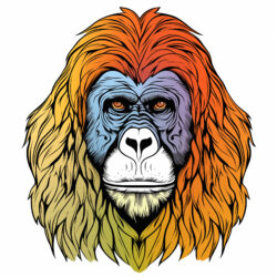 Orang-outan De Sumatra À Colorier - Image d'origine