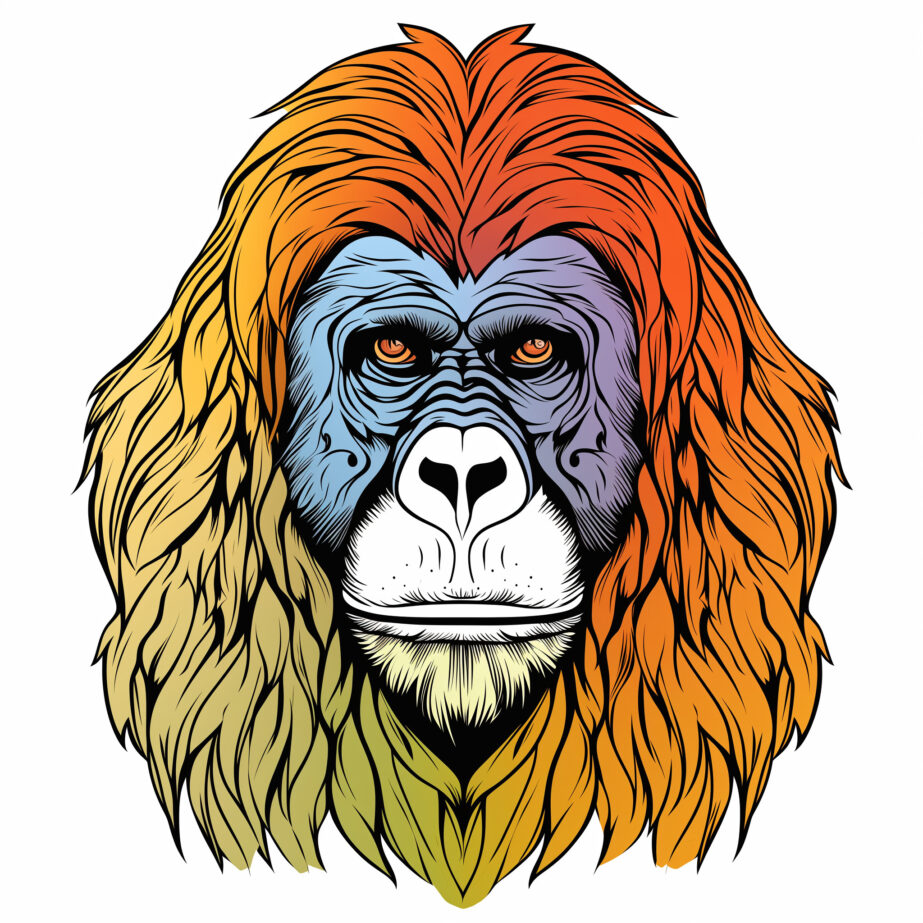 Sumatran Orangutan Coloring Page 2