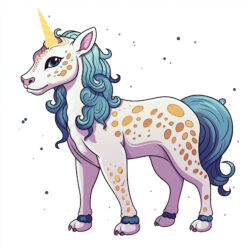 Unicorn Cheetah Coloring Page - Origin image