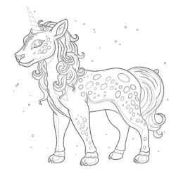 Unicorn Cheetah Coloring Page - Printable Coloring page