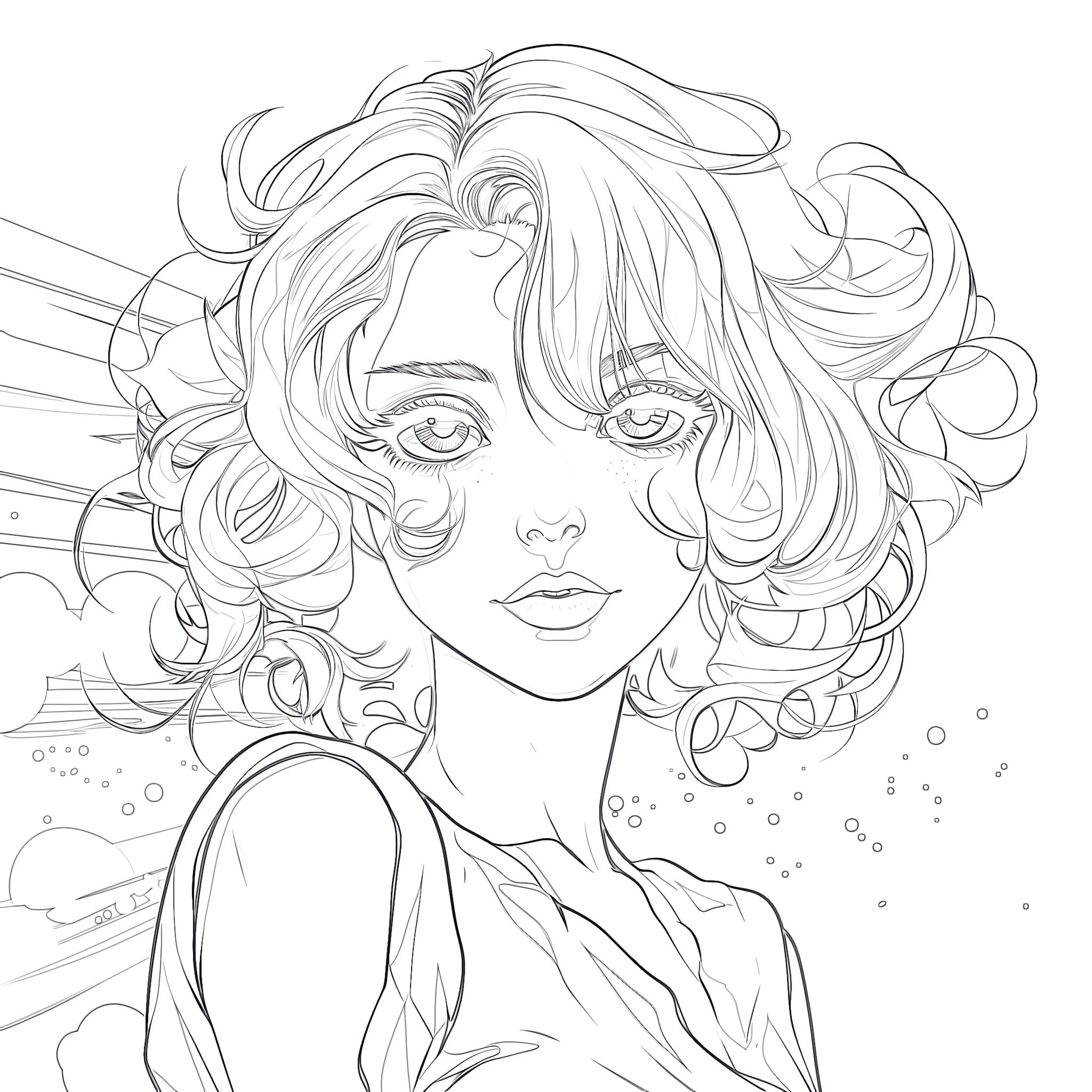 Aesthetic Anime Coloring Pages - Aesthetic Anime Coloring Pages 2048x2048 