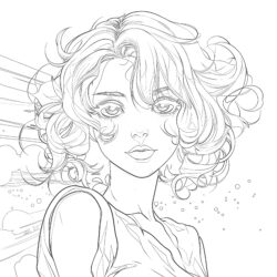 Pages de coloriage d'anime esthétique - Page de coloriage imprimable