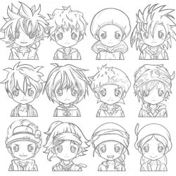 Anime Characters Colouring Pages - Printable Coloring page