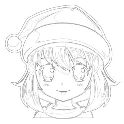 Pages de coloriage de Noël d'anime - Page de coloriage imprimable