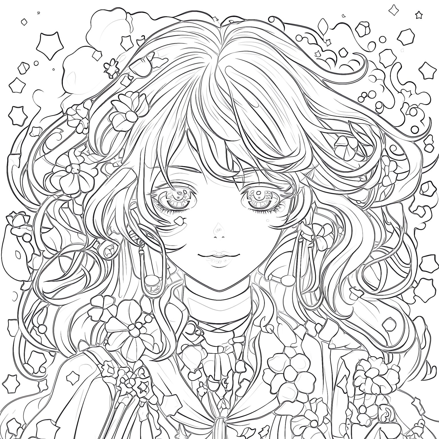 Anime Coloring Book For Teens Coloring Page | Coloring Pages Mimi Panda