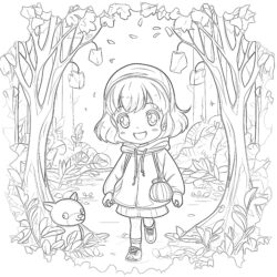 Pages de coloriage d'anime pour les adolescents - Page de coloriage imprimable