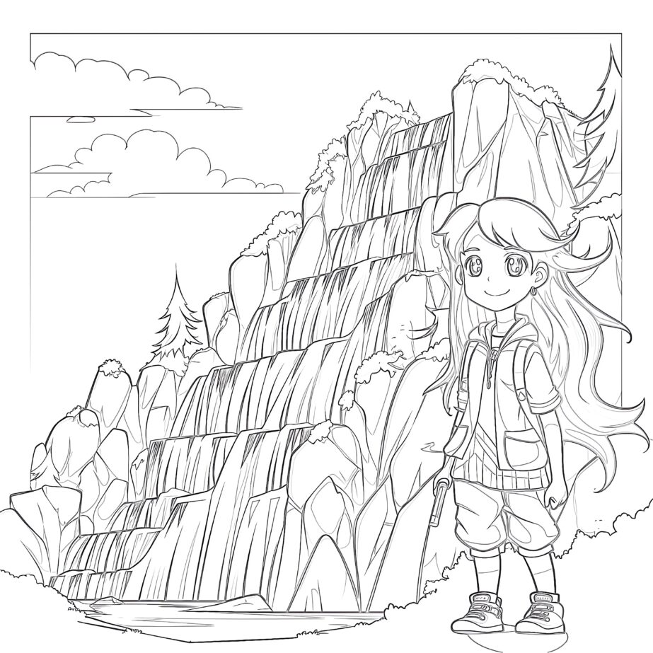 Images de coloriage d’anime à imprimer Page de coloriage