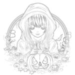 Anime Halloween Coloring Pages