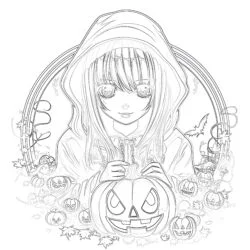 Anime Halloween Coloring Pages - Printable Coloring page