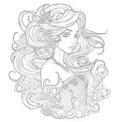 Anime Mermaid Coloring Pages - Printable Coloring page