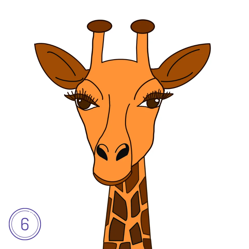 Comment Dessiner Une Tête De Girafe Étape 6